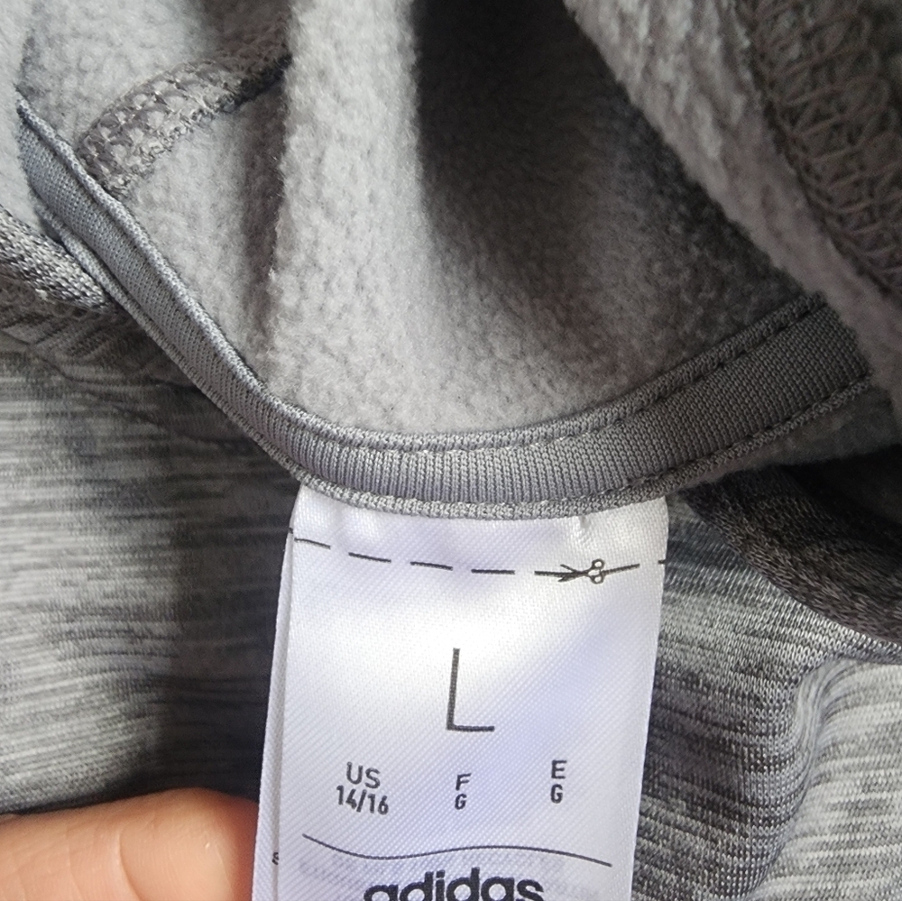 Adidas Heather Gray Zip Up Hoodie - Picture 3 of 5